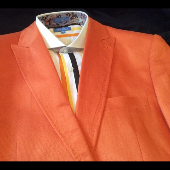 NEW MEN’S 2-PC SUIT TANGERINE - Picture 4 of 6